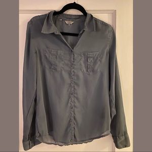 Guess sheer button down blouse